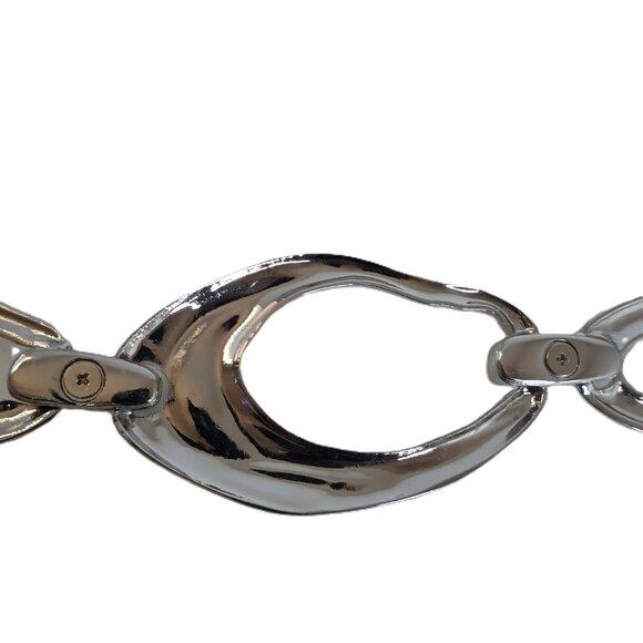 Chico's Silver Wide Chain Link Adjustable Belt S to XXL Boho Festival Western - Picture 3 of 7